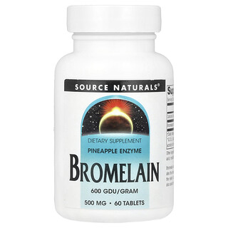 Source Naturals, Bromelain 600 GDU/g, 500 mg, 60 Tablets