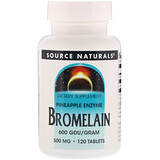 Source Naturals, Бромелаин, 600 ГДУ / г, 500 мг, 120 таблеток отзывы