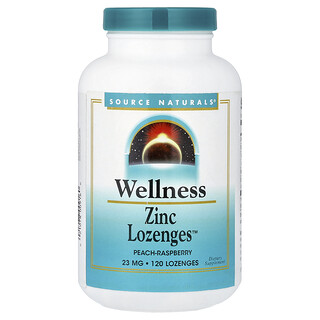 Source Naturals, Wellness Zinc Lozenges™, Melocotón y frambuesa, 120 pastillas