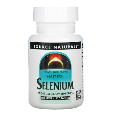 Source Naturals селен из L-селенометионина, 200 мкг, 120 таблеток