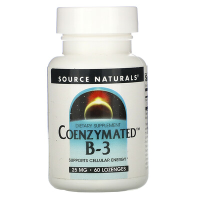 Source Naturals Coenzymated B-3, 25 mg, 60 Lozenges