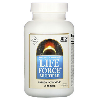 Source Naturals, Мультивитамин  Life Force, не содержит железо, 60 таблеток