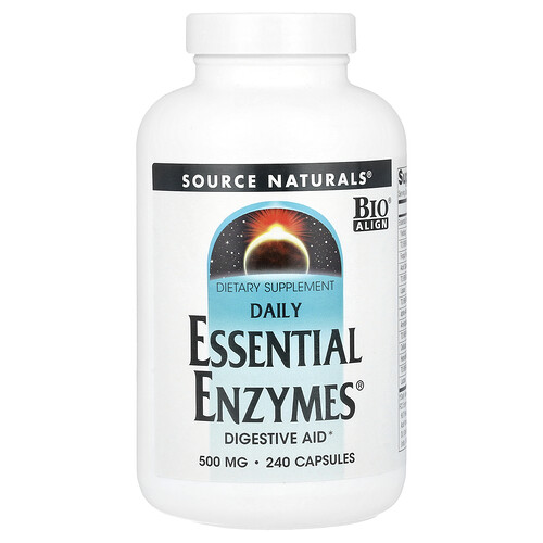 Source Naturals、デイリー エッセンシャル エンザイムス®、500 mg、カプセル240粒