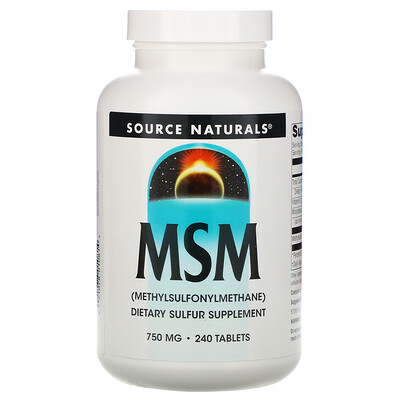 Source Naturals MSM (Methylsulfonylmethane), 750 mg, 240 Tablets