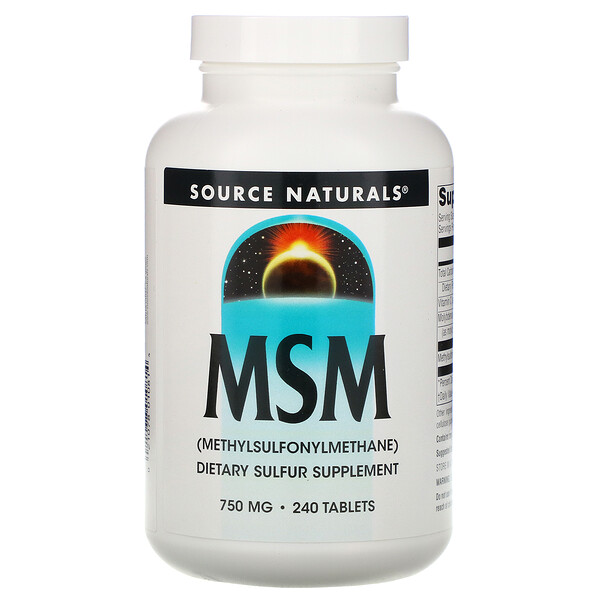 Source Naturals, MSM (Methylsulfonylmethane), 750 mg, 240 Tablets iHerb