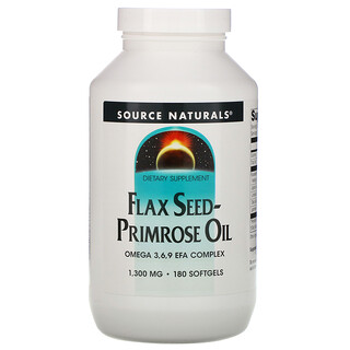 Source Naturals, Flax Seed-Primrose Oil, 1,300 mg, 180 Softgels