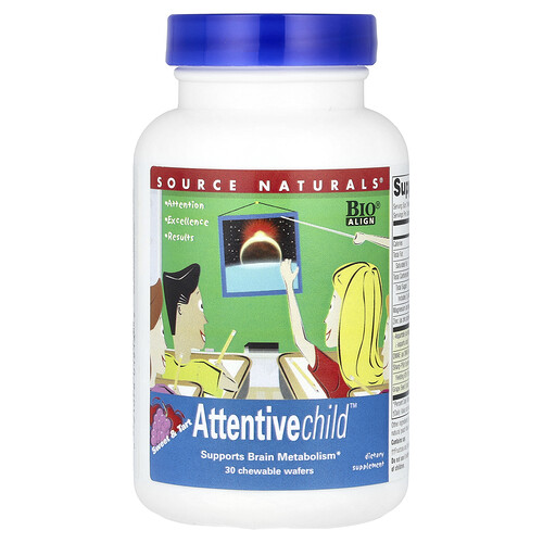 Source Naturals, Attentive Child™, Sweet & Tart, 30 Chewable Wafers