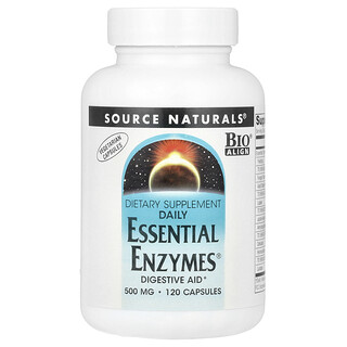 Source Naturals‏, Daily Essential Enzymes® ، 500 ملجم ، 120 كبسولة نباتية