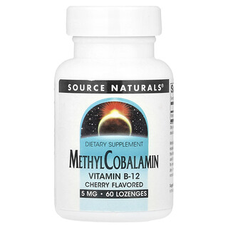 Source Naturals, Metilcobalamina, Cereza, 5 mg, 60 pastillas