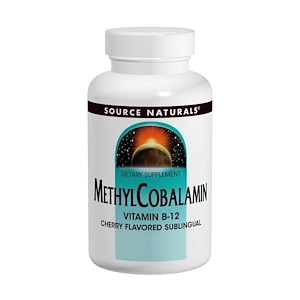 Source Naturals, Метилкобаламин, Вишневый вкус, 5 мг, 60 таблеток
