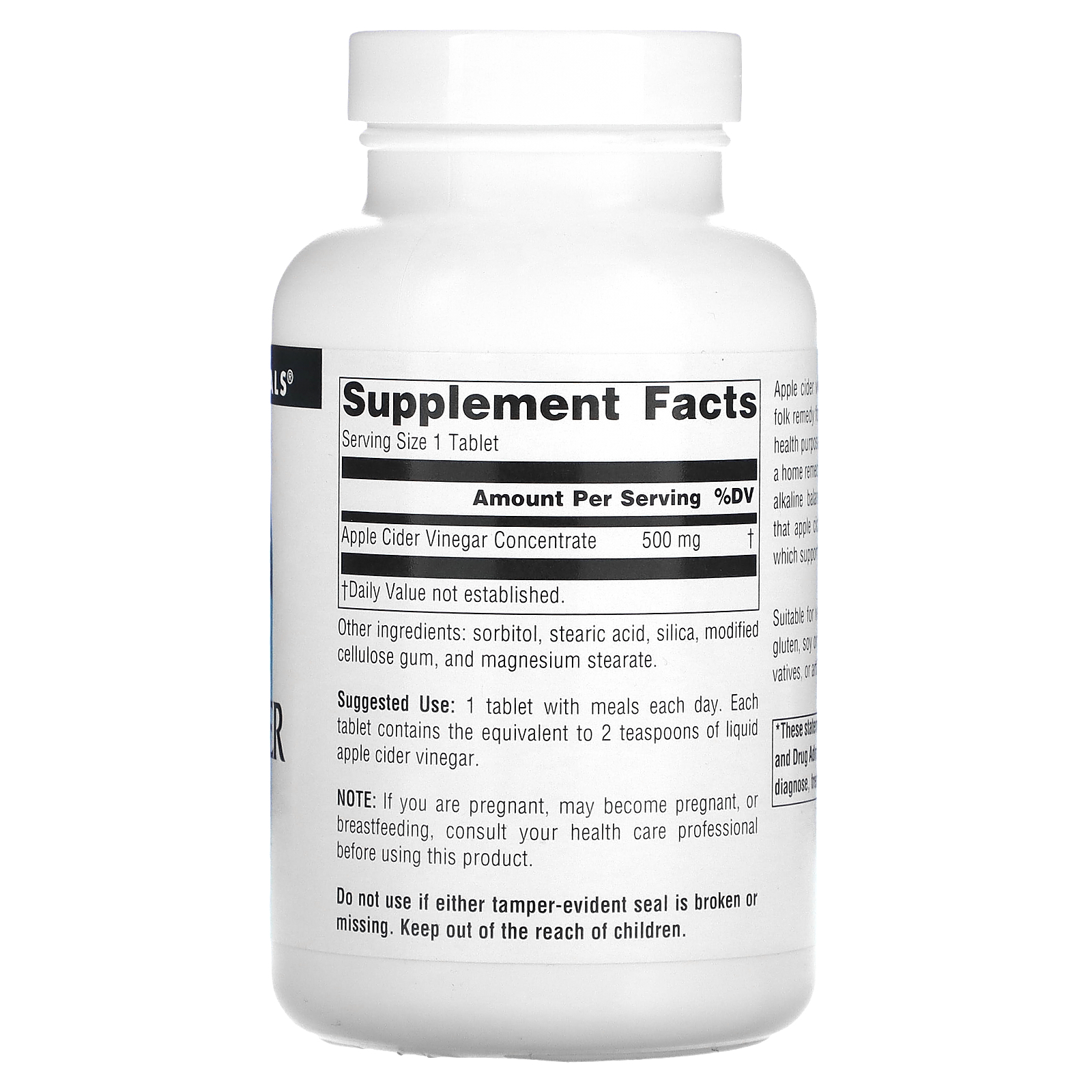 Source Naturals, Apple Cider Vinegar, 500 mg, 180 Tablets