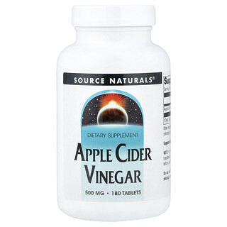 Source Naturals, Oțet de mere, 500 mg, 180 tablete