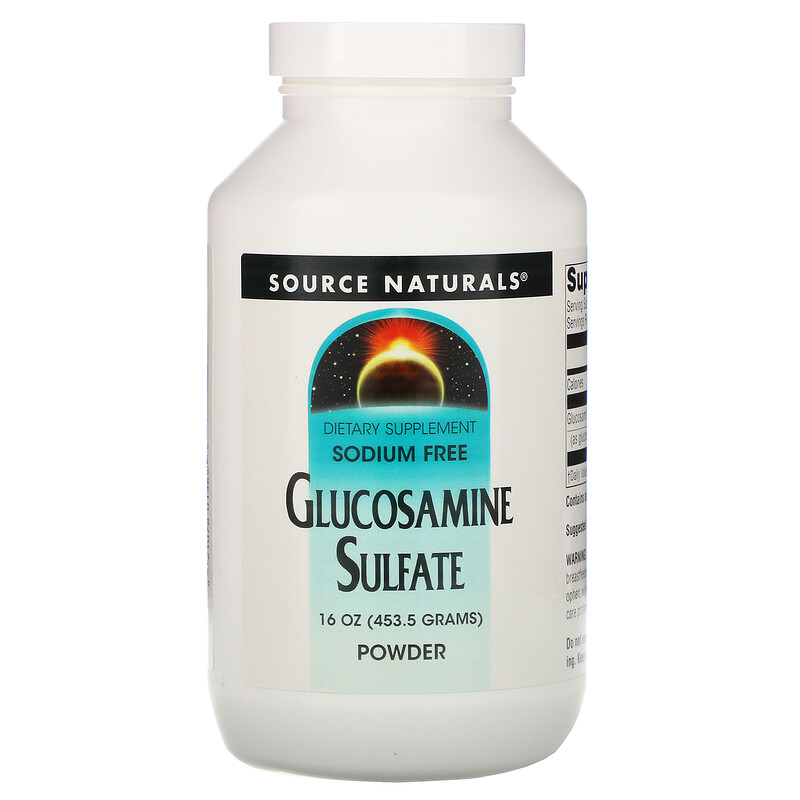 Source Naturals, Glucosamine Sulfate Powder, Sodium Free, 16 oz (453.6