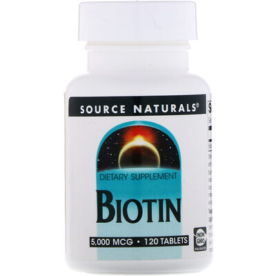 

Source Naturals Биотин, 5 мг, 120 таблеток