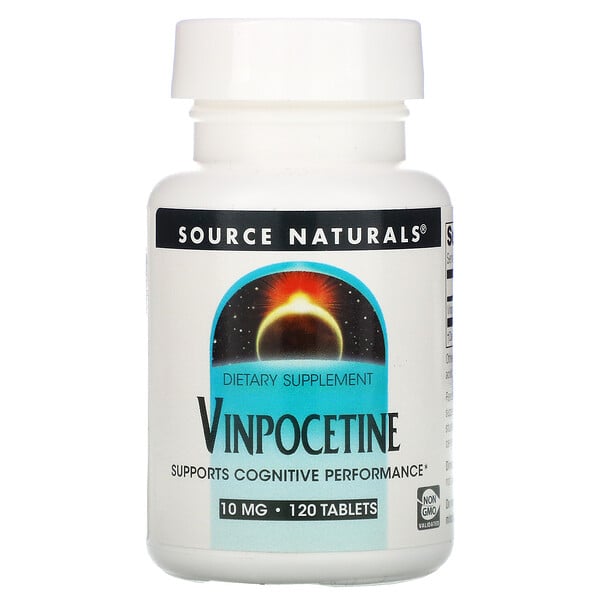Source Naturals, винпоцетин, 10 мг, 120 таблеток