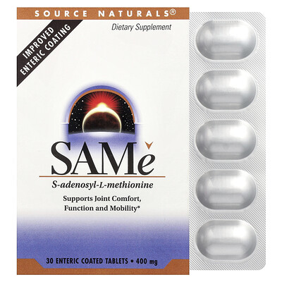 Source Naturals, SAMe, 400 mg, 30 comprimidos con recubrimiento entérico