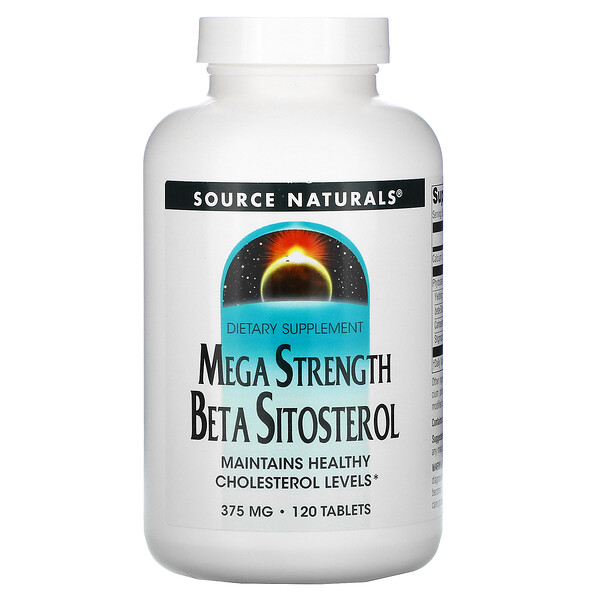 Source Naturals, Mega Strength Beta Sitosterol, 375 mg, 120 Tablets - iHerb