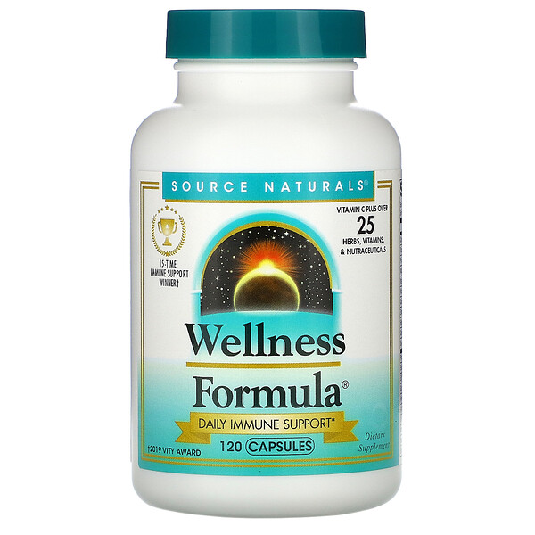 Source Naturals‏, תוסף תזונה Wellness Formula‏, 120 כמוסות