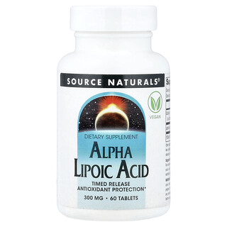 Source Naturals, Alpha Lipoic Acid, Pelepasan Masa, 60 Tablet