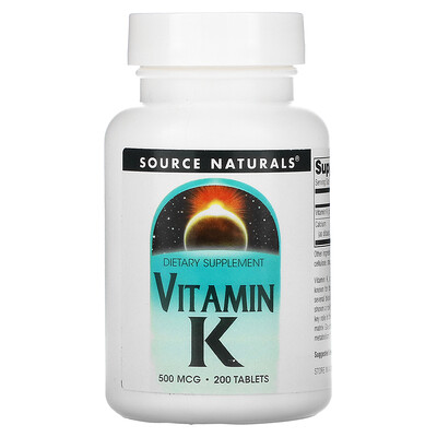 

Source Naturals Vitamin K 500 mcg 200 Tablets