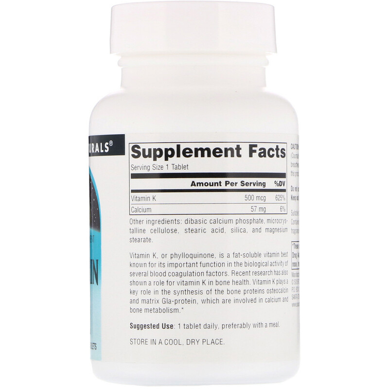 Source Naturals, Vitamin K, 500 mcg, 200 Tablets - iHerb