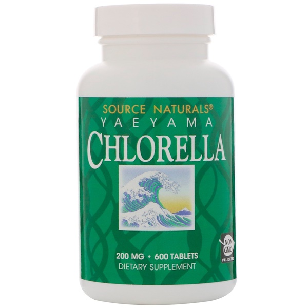Source Naturals, Хлорелла с островов Яэяма, 200 мг, 600 таблеток