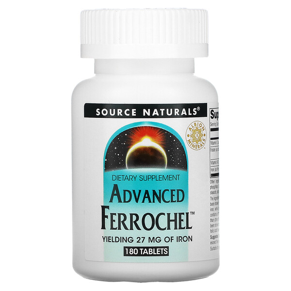 Source Naturals, AdvancedΒ Ferrochel, ΡΠ»ΡΡΡΠ΅Π½Π½Π°Ρ ΡΠΎΡΠΌΡΠ»Π°, 180Β ΡΠ°Π±Π»Π΅ΡΠΎΠΊ