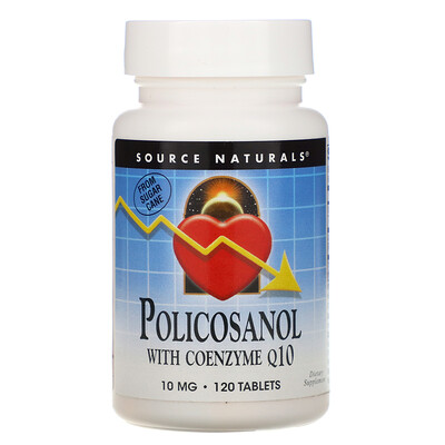 

Source Naturals Поликосанол, с коферментом Q10, 10 мг, 120 таблеток