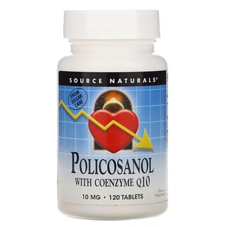 Source Naturals, Поликосанол, с коферментом Q10, 10 мг, 120 таблеток
