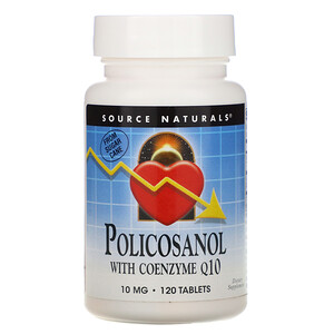 Отзывы о Сорс Начэралс, Policosanol with Coenzyme Q10, 10 mg, 120 Tablets