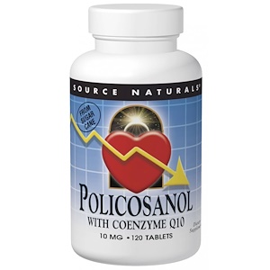 Купить Source Naturals, Поликосанол, с коэнзимом Q10, 10 мг, 120 таблеток  на IHerb