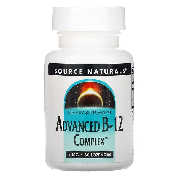 Source Naturals, Advanced B-12 Complex, 5 mg, 60 Lozenges