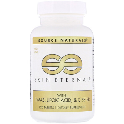 Source Naturals Вечность кожи с ДMAЭ, липоевой кислотой и сложноэфирный витамин C, 120 таблеток