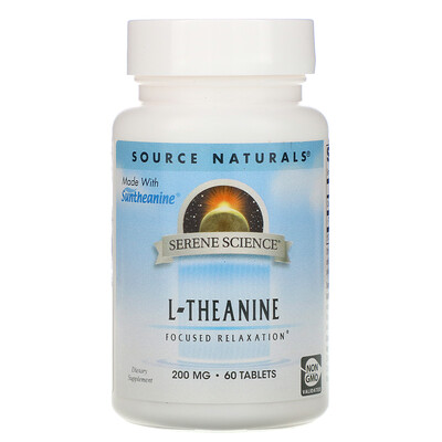 Source Naturals L-теанин, 200 мг, 60 таблеток