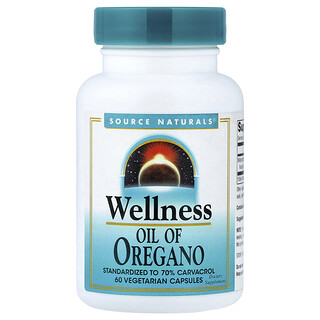 Source Naturals, Wellness, oreganoolje, 60 vegetarkapsler (45 mg per kapsel)