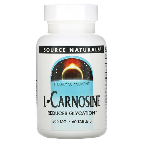 ソース ナチュラルズ Source Naturals, L-カルノシン、500mg、タブレット60粒