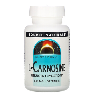 Source Naturals L-карнозин, 500 мг, 60 таблеток