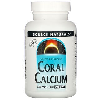 Source Naturals, коралловый кальций, 600 мг, 120 капсул