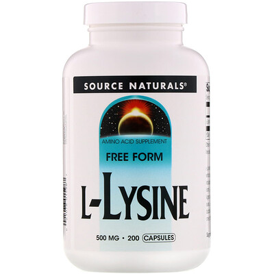 

Source Naturals L-лизин, 500 мг, 200 капсул