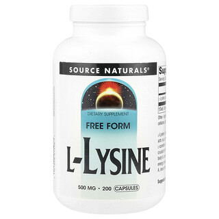 Source Naturals, L-lizin, 500 mg, 200 kapszula