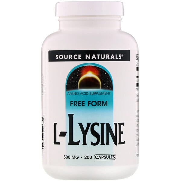 Source Naturals, L-lysine, 500 mg, 200 capsules