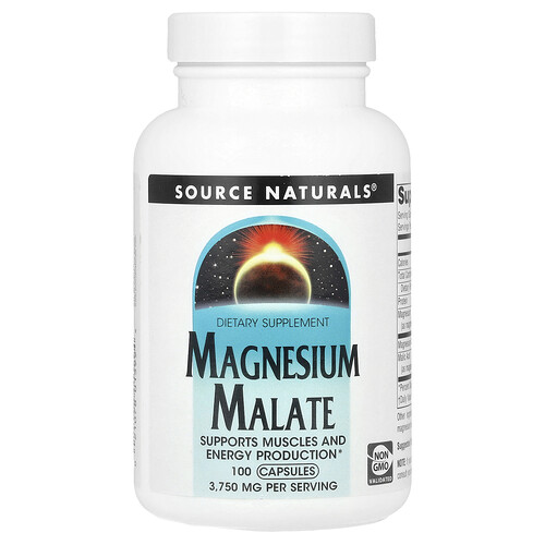 Source Naturals、マグネシウム マレート、ベジカプセル100粒