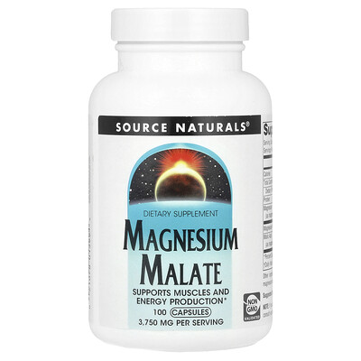 Product Image for Source Naturals, Magnesium Malate, 100 Capsules