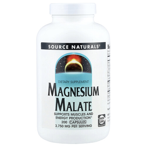 Source Naturals, Magnesium Malate, 3,750 mg, 200 Capsules (625 mg per Capsule)