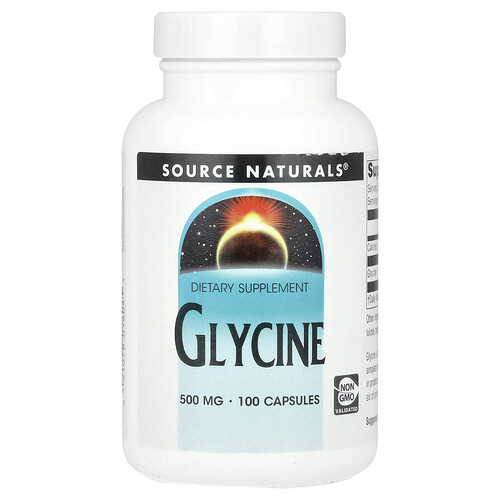 ソース ナチュラルズ Source Naturals, グリシン、500mg、100粒