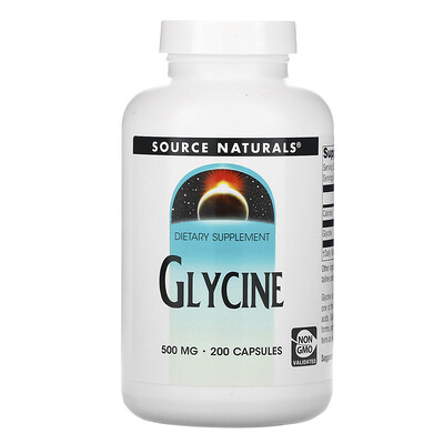 Source Naturals глицин, 500 мг, 200 капсул