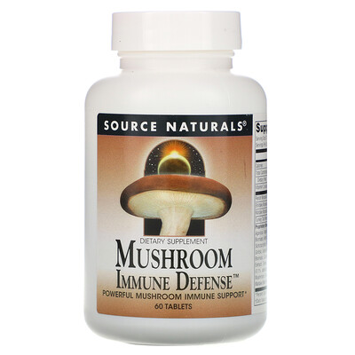 Source Naturals Mushroom Immune Defense, комплекс из 16 грибов, 60 таблеток