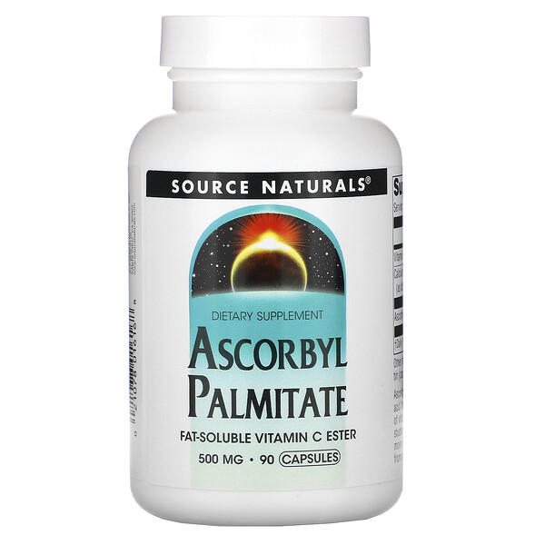 Source Naturals‏, אסקורביל פלמיטיט, 500 מ"ג, 90 כמוסות
