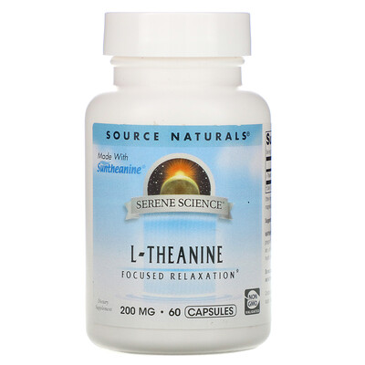 Source Naturals Serene Science, L-Theanine, 200 mg, 60 Capsules