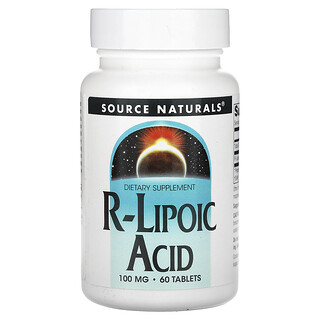 Source Naturals, Asid R-Lipoik, 100 mg, 60 Tablet